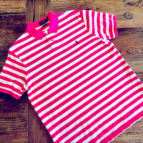 🍁 SALE POLO by RALPH LAUREN Iconic Striped, Custom-Fit Mesh Polo - Picture 1 of 3